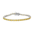 Tanzanian Natural Canary Opal Tennis Bracelet in Platinum Over Sterling Silver (8.00 In) 10.70 Grams 10.15 ctw - Sticky add to cart bar