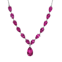 Radiant Orchid Quartz (Triplet) Drop Necklace 18 Inches in Platinum Over Sterling Silver 25.75 ctw
