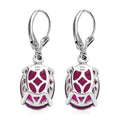 Radiant Orchid Quartz (Triplet) Solitaire Lever Back Earrings in Platinum Over Sterling Silver 11.20 ctw - Sticky add to cart bar