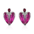 Radiant Orchid Quartz (Triplet) and Multi Gemstone Earrings in Platinum Over Sterling Silver 16.25 ctw - Sticky add to cart bar