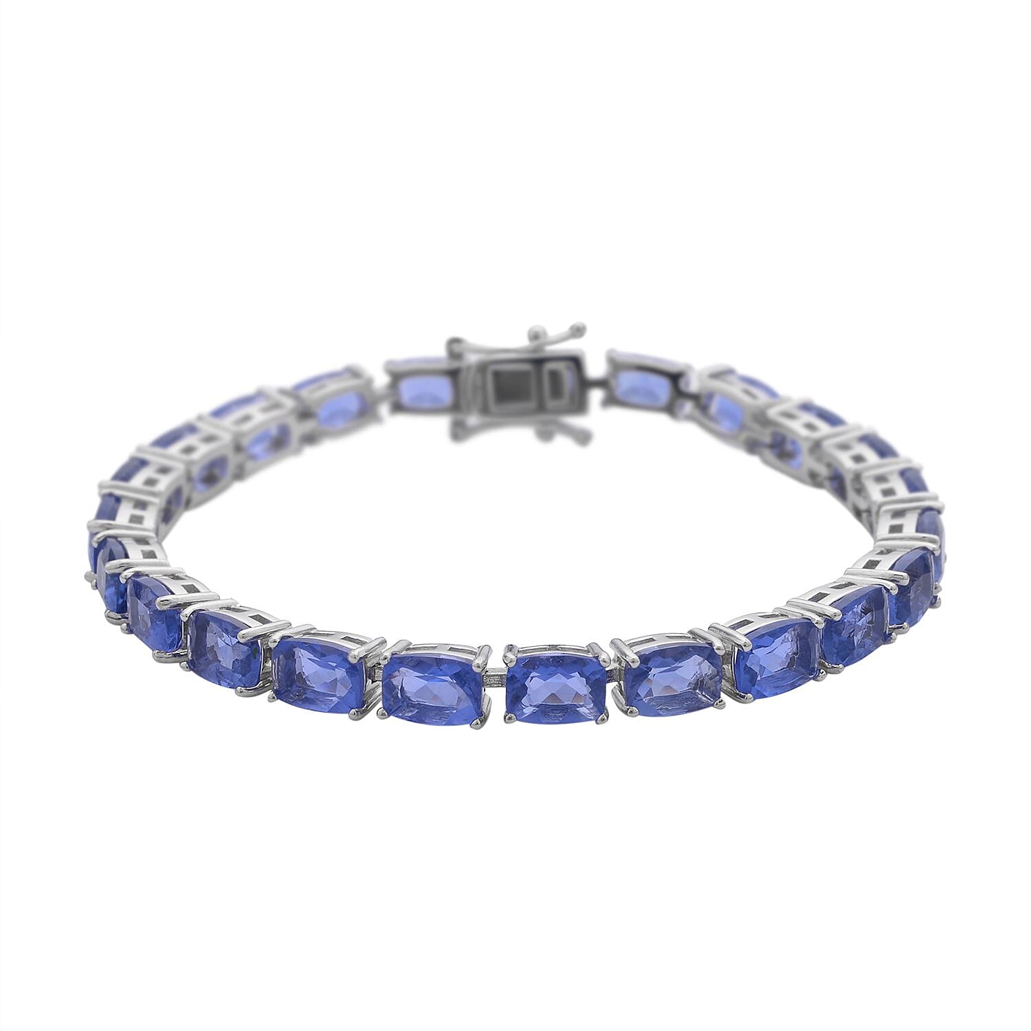 Color Change Fluorite Tennis Bracelet in Rhodium Over Sterling Silver (7.25 In) 11.90 Grams 25.35 ctw