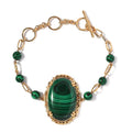 TLV KARIS African Malachite Bracelet in 18K YG Plated (6.50 In) 61.00 ctw - Sticky add to cart bar