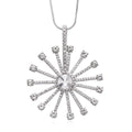 White Aurora Brealis Austrian Crystal Spinner Necklace (28-30 Inches) in Silvertone - Sticky add to cart bar