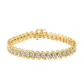 Diamond 2.00 ctw Bracelet, 14K Yellow Gold Over Sterling Silver Bracelet, Diamond Jewelry (7.25 In) - Sticky add to cart bar
