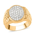 Diamond Men's Ring in 14K Yellow Gold Over Sterling Silver 8 Grams 1.00 ctw - Sticky add to cart bar