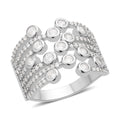 Simulated Diamond Multi-shank Bubble Ring in Silvertone (Size 7-9) 1.50 ctw - Sticky add to cart bar