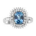 Premium Cambodian Blue Zircon and Natural White Zircon Ring in Platinum Over Sterling Silver 2.75 ctw - Sticky add to cart bar