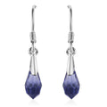 Sapphire Color Crystal Drop Earrings in Sterling Silver - Sticky add to cart bar