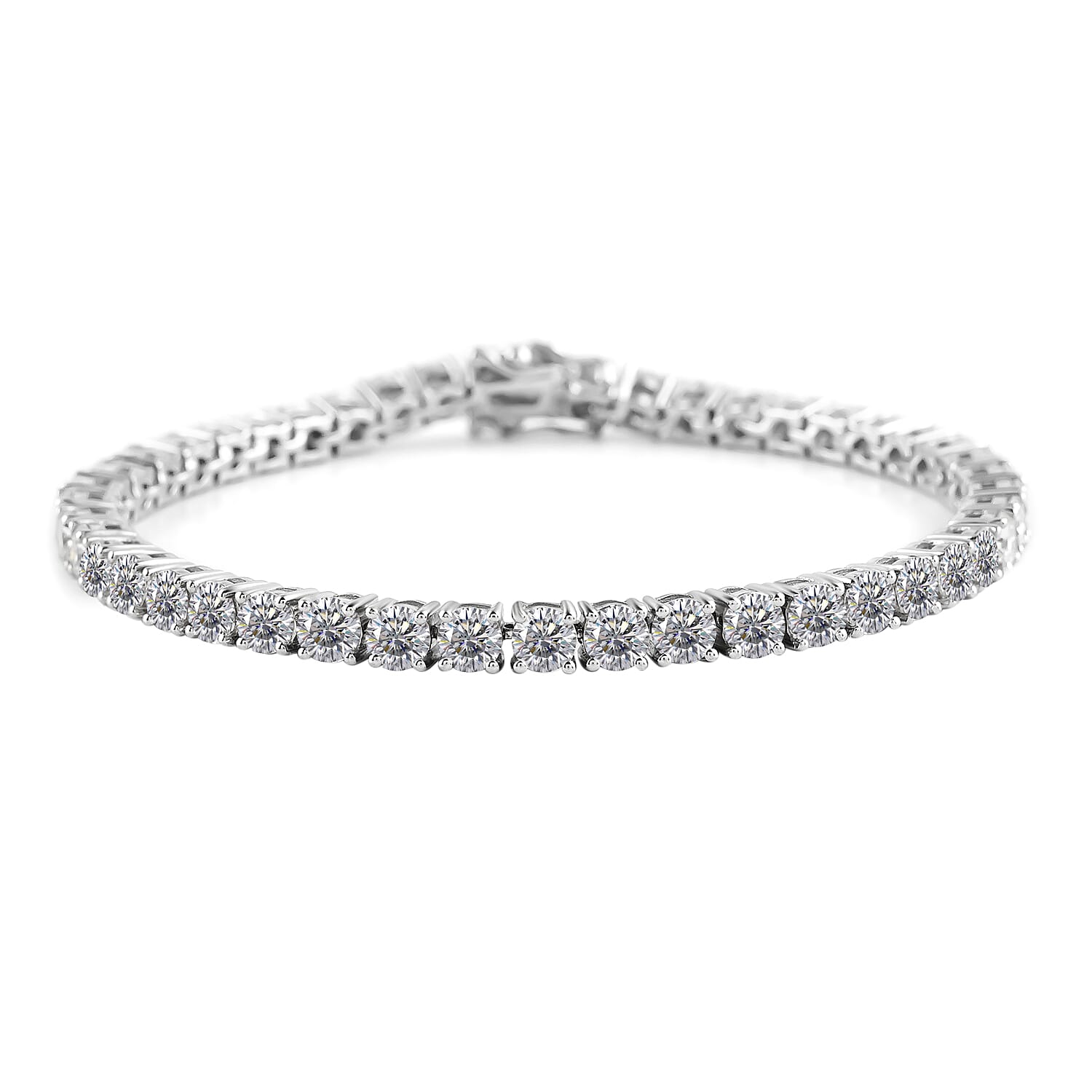 DOORBUSTER 120 Facet Moissanite Tennis Bracelet in Sterling Silver (7.50 In) (15.50 g) 11.25 ctw