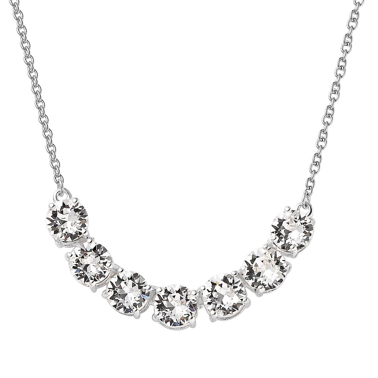 White Crystal Necklace 18 Inches in Sterling Silver