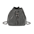 Black Iron & Crystal Sheeny Heart Shape Tassel Evening Clutch Bag (9.5"x6.7"x6.7") - Sticky add to cart bar