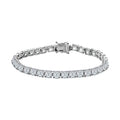 Asscher Cut Moissanite (Oct 5x5mm) Tennis Bracelet in Platinum Over Sterling Silver (6.50 In) (Delivery in 10-15 Business Days) 19.90 ctw - Sticky add to cart bar