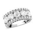 LUSTRO STELLA Made with Finest CZ Ring in Rhodium Over Sterling Silver 7.60 ctw - Sticky add to cart bar