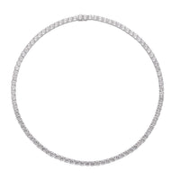 LUSTRO STELLA Made with Finest CZ Tennis Necklace 18 Inches in Rhodium Over Sterling Silver 24 Grams 80.90 ctw