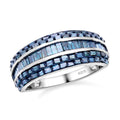 One Time Only Blue Diamond (IR) Ring in Platinum Over Sterling Silver (Size 10.0) 1.00 ctw - Sticky add to cart bar