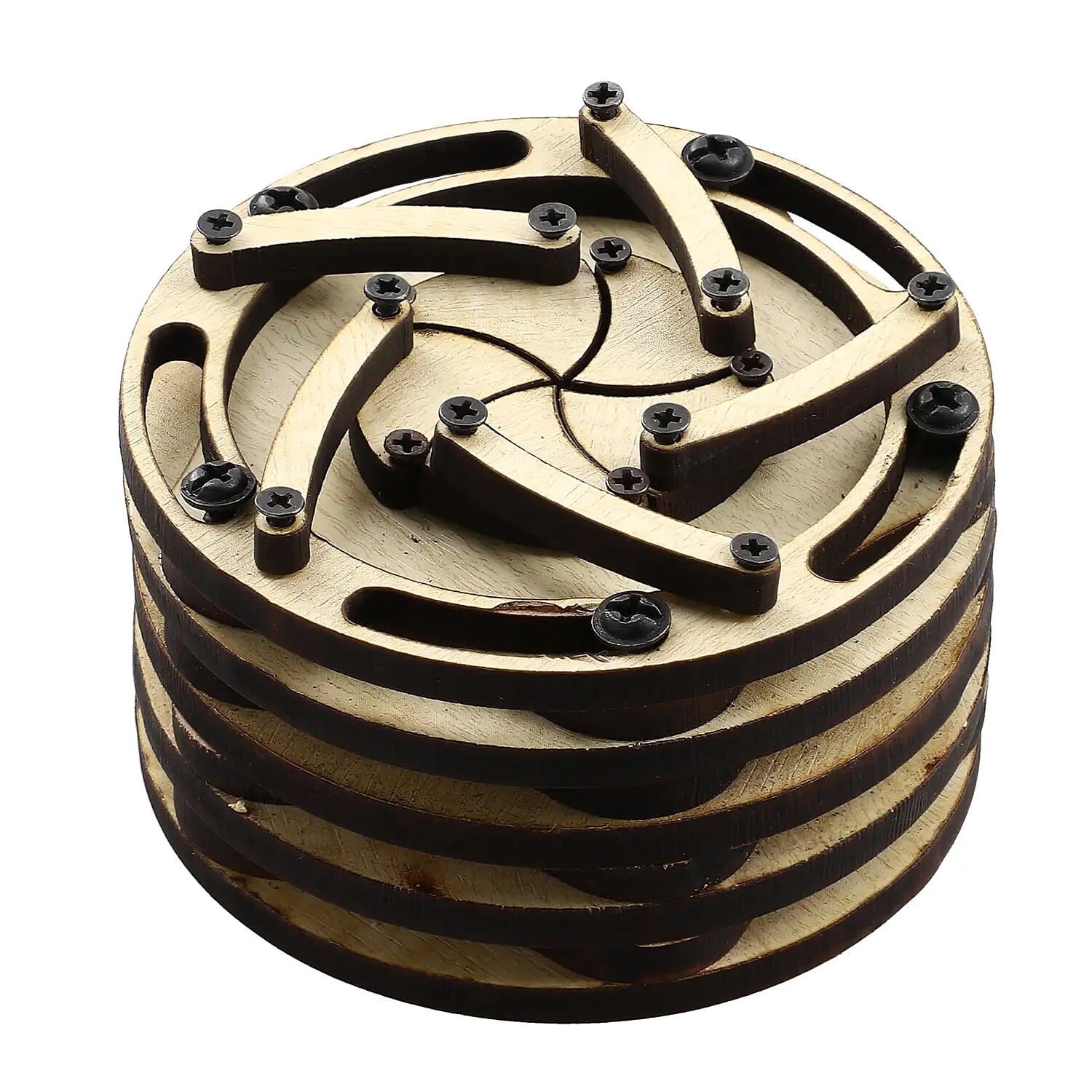 "Rotating Wooden Ring Box Size: 2.18 (Dia) Inches Color: WHITE"