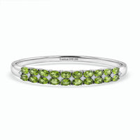 African Amethyst, White Zircon Bangle Bracelet in Stainless Steel (7.50 In) 9.65 ctw