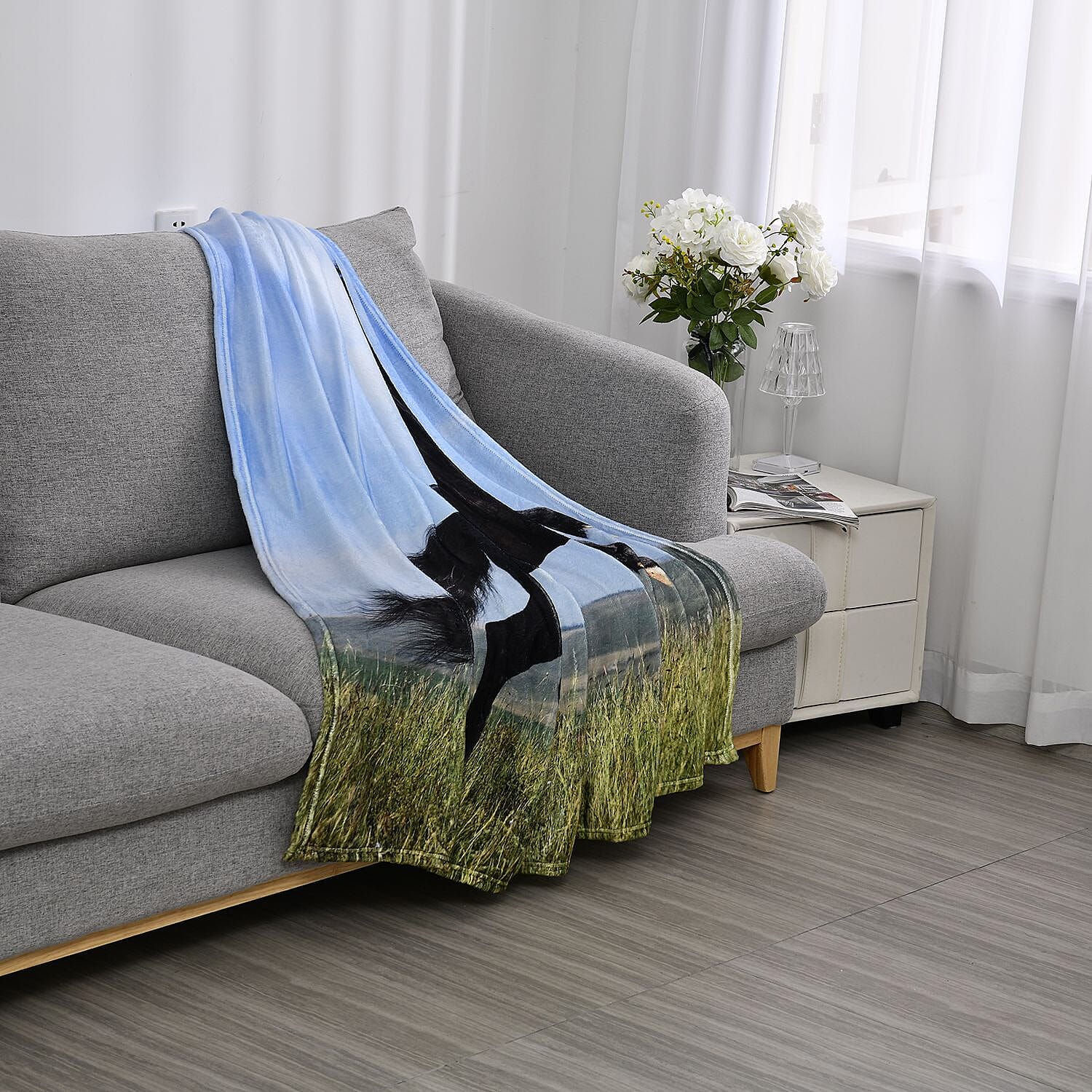 TLV Homesmart Brown Elephant Digital Print Pattern Flannel Blanket (60"x80")