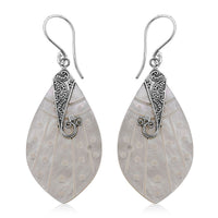 Mother Of Pearl Drop Earrings in Sterling Silver