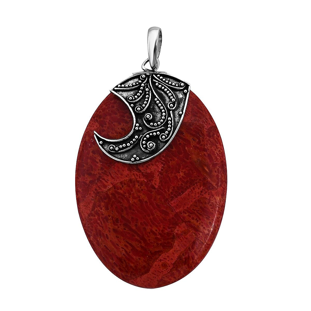 Ocean Born Sponge Coral Pendant in Sterling Silver