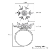 Simulated Diamond Spinner Ring in Silvertone (Size 10.0) 1.25 ctw