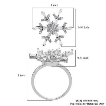 Simulated Diamond Spinner Ring in Silvertone (Size 10.0) 1.25 ctw - Product card gallery slide 1 (10176946045241)