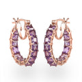 Rose De France Amethyst Inside Out Hoop Earrings in Vermeil Rose Gold Over Sterling Silver 7.15 ctw - Sticky add to cart bar