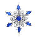 Simulated Blue and White Diamond Snowflake Pendant in Rhodium Over Sterling Silver 1.00 ctw - Sticky add to cart bar