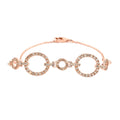 NY Closeout Natural Champagne Diamond Open Circle Bracelet in Vermeil Rose Gold Over Sterling Silver (7.50 In) 7.20 Grams 1.50 ctw - Sticky add to cart bar