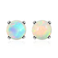 Premium Ethiopian Welo Opal Solitaire Stud Earrings in Platinum Over Sterling Silver 1.10 ctw - Sticky add to cart bar
