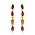 Multi Gemstone Dangle Earrings in Vermeil Yellow Gold Over Sterling Silver 1.85 ctw - Sticky add to cart bar