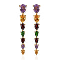 Rose De France Amethyst and Multi Gemstone Dangle Earrings in Vermeil Yellow Gold Over Sterling Silver 5.60 ctw - Sticky add to cart bar