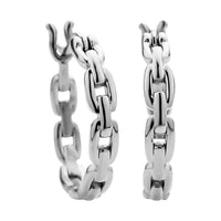 Link Style Hoop Earrings in Stainless Steel