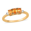Viceroy Spessartine Garnet and Diamond Accent 3 Stone Ring in Vermeil Yellow Gold Over Sterling Silver 0.65 ctw - Sticky add to cart bar