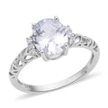 Simulated Diamond Ring in Rhodium Over Sterling Silver - Sticky add to cart bar