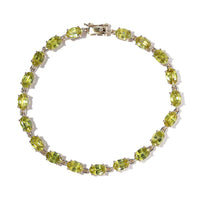 LUXORO 10K Yellow Gold AAA Sava Sphene Link Bracelet (8.00 In) 3.50 Grams 11.75 ctw