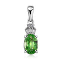 Luxoro 10K White Gold Premium Tsavorite Garnet and Diamond Pendant 0.85 ctw - Sticky add to cart bar