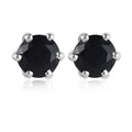 Midnight Sapphire Solitaire Stud Earrings in Platinum Over Sterling Silver 2.75 ctw - Sticky add to cart bar