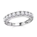 Moissanite Half Eternity Band Ring in Platinum Over Sterling Silver 1.00 ctw (Delivery in 5-7 Business Days) - Sticky add to cart bar