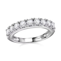 Moissanite Half Eternity Band Ring in Platinum Over Sterling Silver 1.00 ctw (Delivery in 5-7 Business Days)