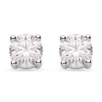 Moissanite Solitaire Stud Earrings in 14K Yellow Gold Over Sterling Silver 0.90 ctw