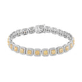18K White Gold Natural Yellow and White Diamond SI Bracelet (7.00 In) 18.50 Grams 5.15 ctw - Sticky add to cart bar