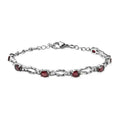 Orissa Rhodolite Garnet Bracelet in Stainless Steel (6.50 In) 3.00 ctw , Tarnish-Free, Waterproof, Sweat Proof Jewelry - Sticky add to cart bar