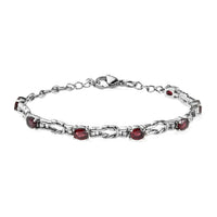 Orissa Rhodolite Garnet Bracelet in Stainless Steel (6.50 In) 3.00 ctw , Tarnish-Free, Waterproof, Sweat Proof Jewelry
