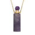 Amethyst Perfume Bottle Pendant Necklace 18-20 Inches in ION Plated YG Stainless Steel 88.00 ctw - Sticky add to cart bar