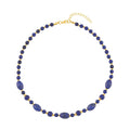 Lapis Lazuli Beaded Necklace 18-20 Inches in Goldtone 120.50 ctw - Sticky add to cart bar