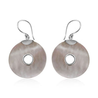 Mother Of Pearl Fancy Earrings in Sterling Silver