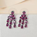 Orissa Rhodolite Garnet Chandelier Earrings in Platinum Over Sterling Silver 5.65 ctw - Sticky add to cart bar