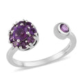 Amethyst February Birthstone Anxiety Spinner Openable Band Ring in Platinum Over Sterling Silver (Adjustable Size 6-8) 0.65 ctw (Size 11.0) 0.65 ctw - Sticky add to cart bar