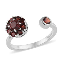 Mozambique Garnet January Birthstone Anxiety Spinner Openable Band Ring in Platinum Over Sterling Silver (Medium Adjustable Size 6-8) 1.00 ctw (Size 11.0) 1.00 ctw